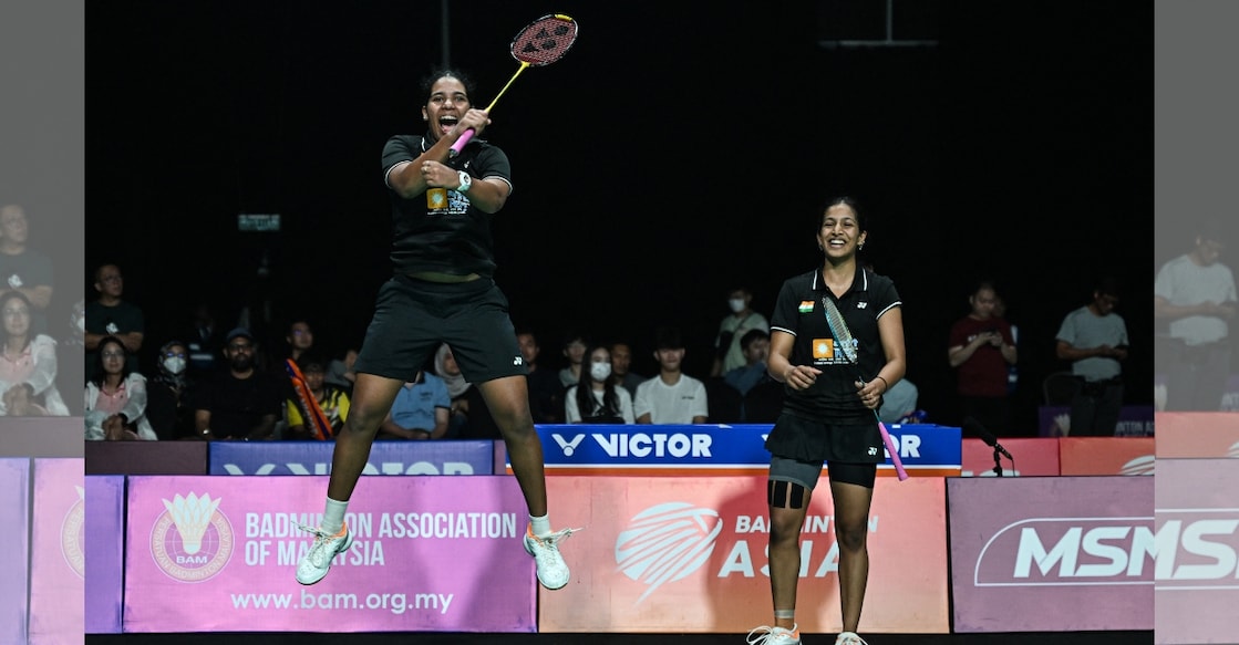 A file photo of Treesa Jolly (L) and Gayatri Gopichand. Photo: AFP