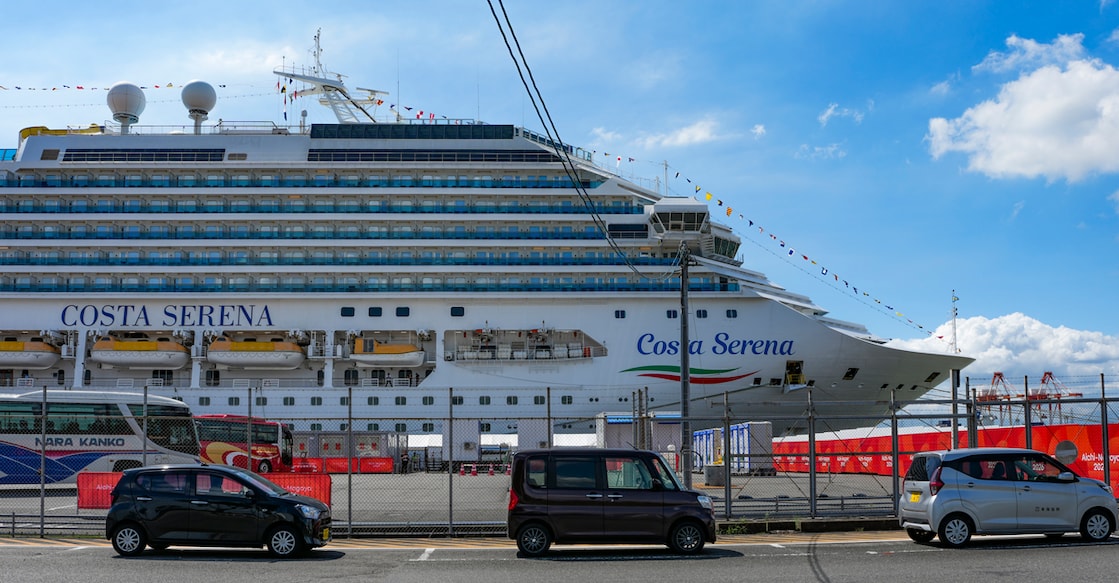 Nagoya: A view of the Costa Serena cruise ship, housing athletes for the Asian Games, at Nagoya Port, Japan, Thursday, Sept. 17, 2026. (PTI Photo/Arun Sharma)(PTI09_17_2026_000049B)