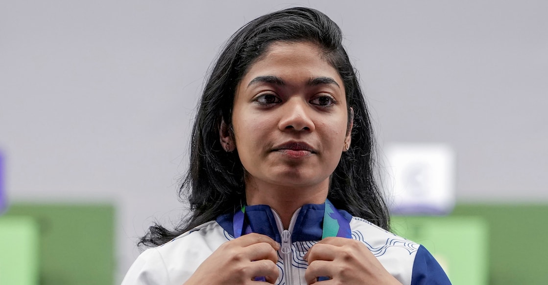 Nagoya: India's Vidarsa Vinod after winning silver medal in the 10m Air Rifle Women Team Final event during the 20th Asian Games, in Nagoya, Japan, Sunday, Sept. 20, 2026. (PTI Photo/Atul Yadav) (PTI09_20_2026_000132B) *** Local Caption *** 
