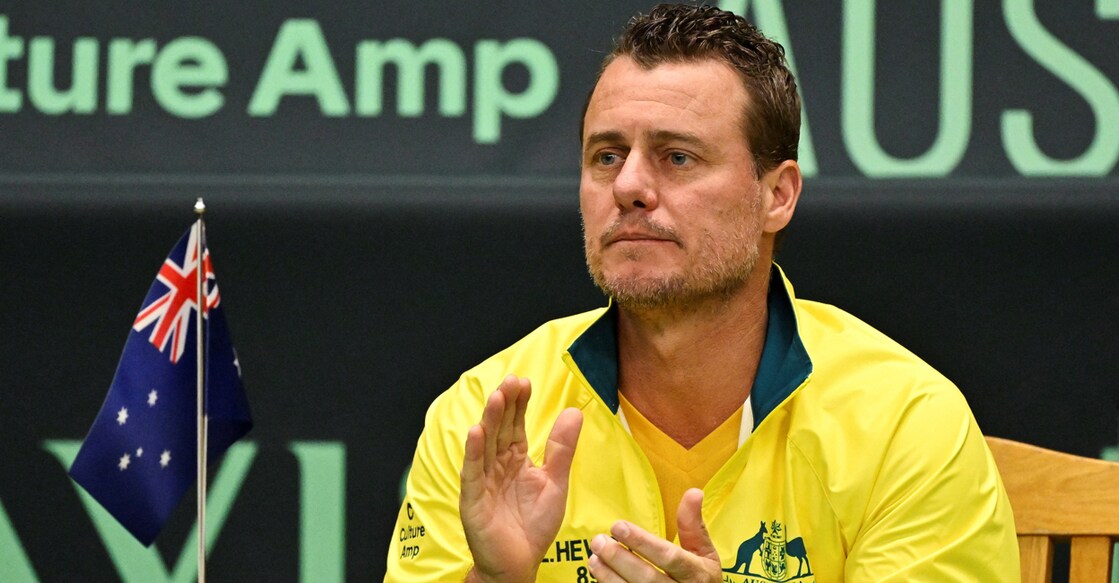 Australia team captain Lleyton Hewitt during the singles match between Sweden's Leo Borg and Australia's John Peers Jonas Ekstromer. File photo: TT News Agency via Reuters