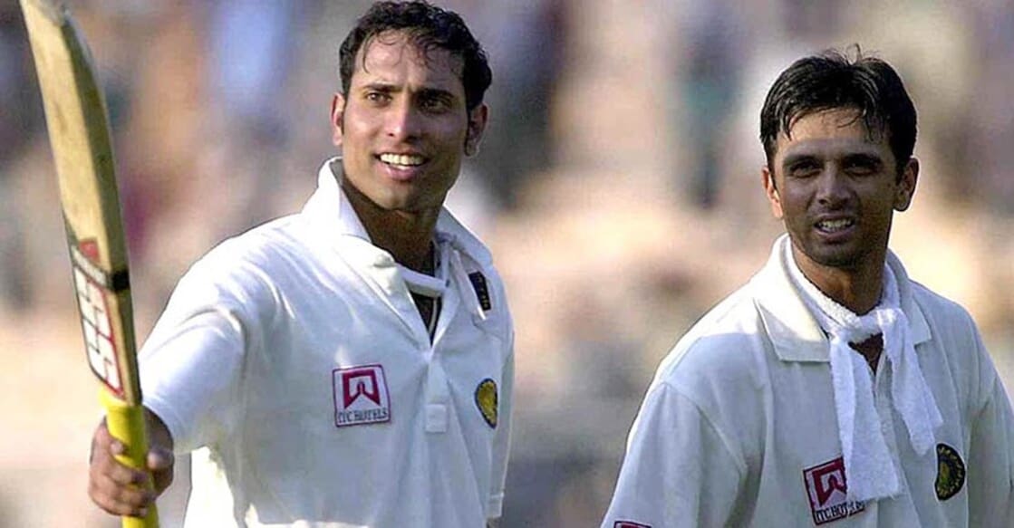 V V S Laxman and Rahul Dravid batted through the fourth day of the 2001 Kolkata Test against Australia. File photo: AFP