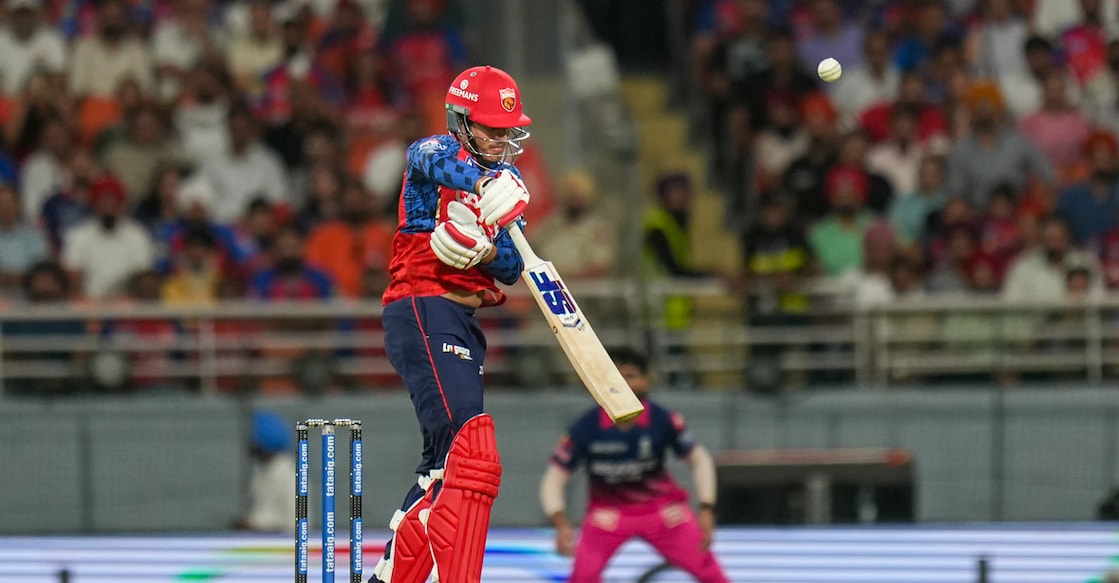 Punjab Kings' Priyansh Arya plays a shot during an IPL 2026 match against Rajasthan Royals in Mullanpur on April 28, 2026. Photo: PTI