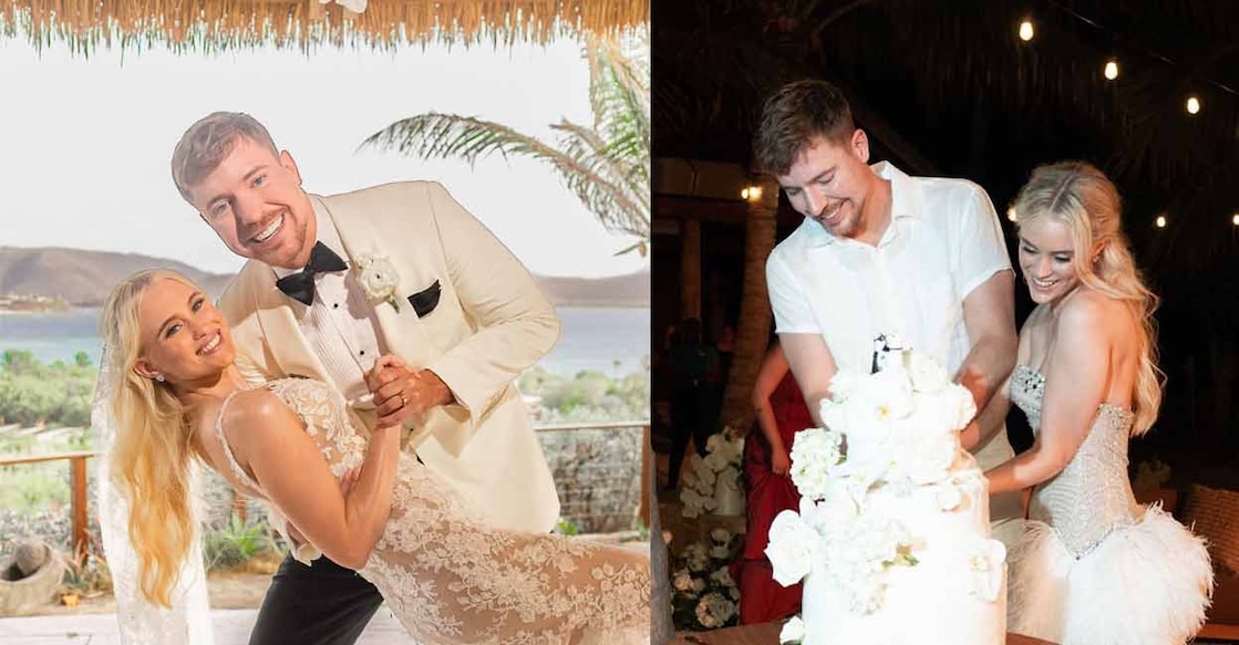 MrBeast and Thea Booysen at their wedding. Photo: Instagram/@mrbeast