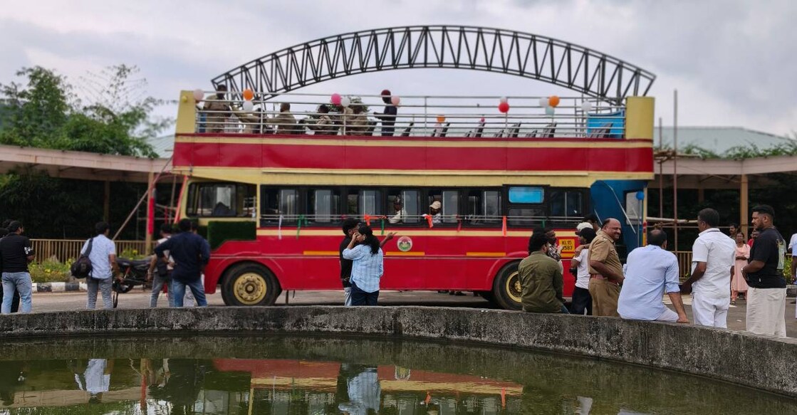 KSRTC open-top double-decker bus in Thrissur. Photo: Special Arrangement