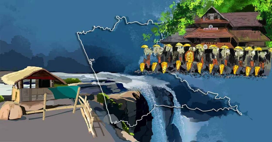 Thrissur is dotted with many breathtaking spots that reflect the pristine beauty of nature, in addition to the majestic Athirappilly waterfall, which is the pride of the district. Graphics: Jain David