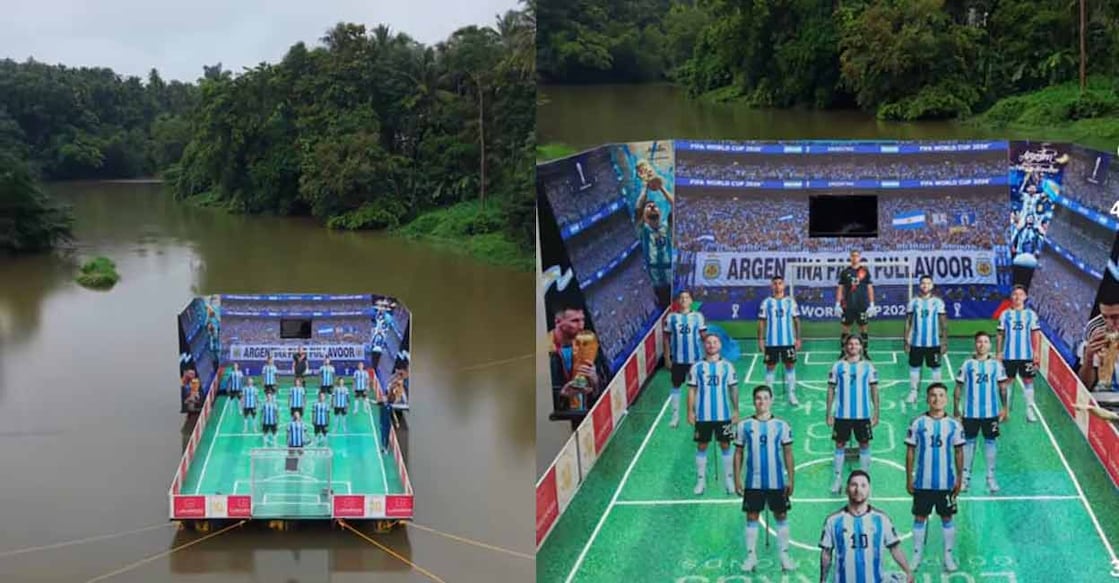 'Team Argentina' on Cherupuzha in Pullavoor. Photo: Screengrab