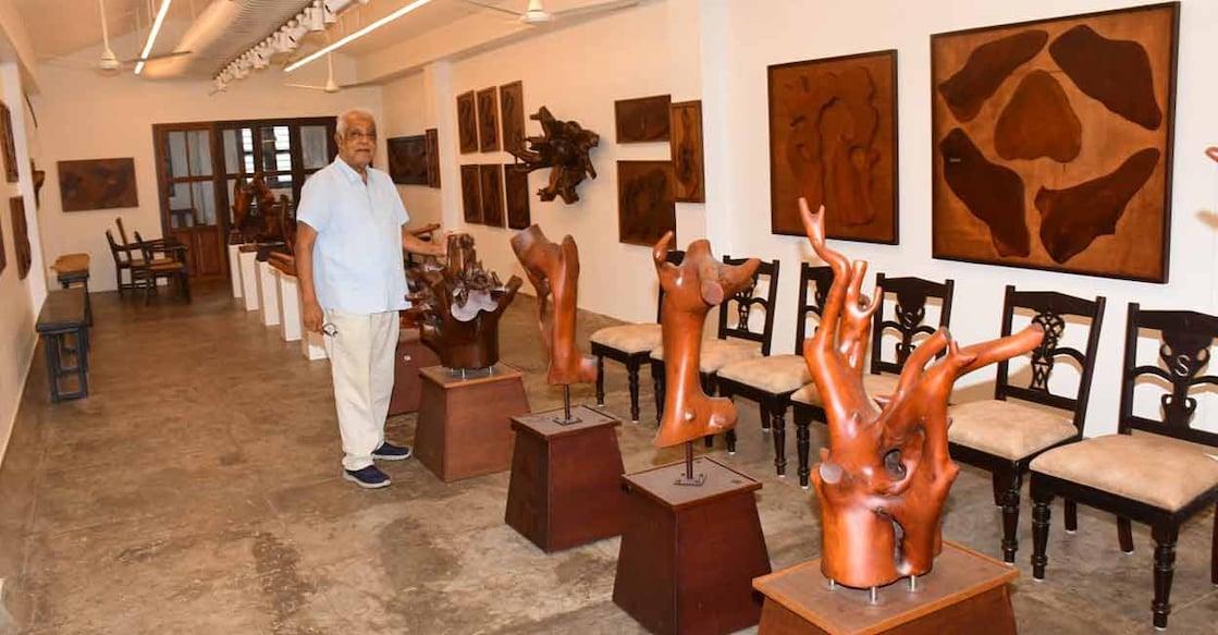 Jose Dominic at the Plavu Art Gallery. Photo: Sudhi Mattancherry