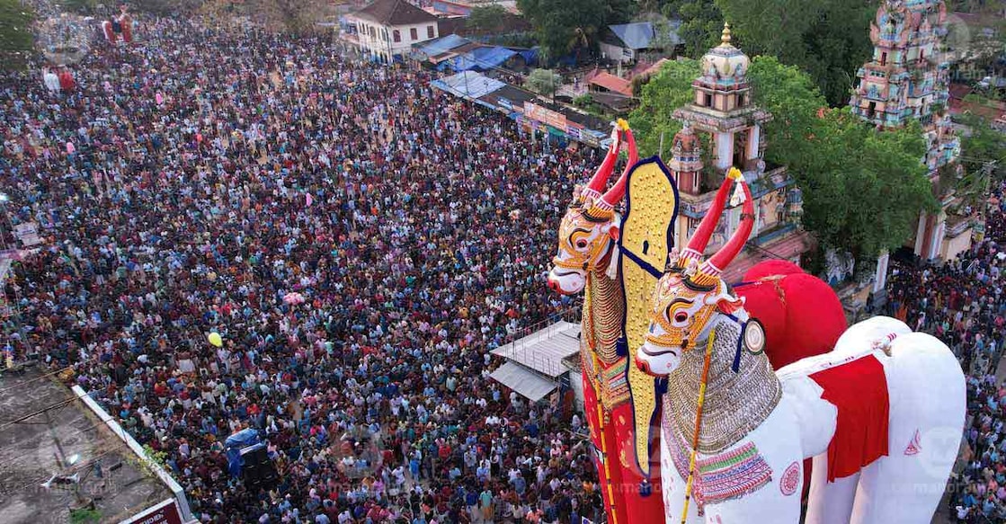 'Ochira kalakettu' is held at the Parabrahma Temple in Kollam's Ochira. Photo: Manorama
