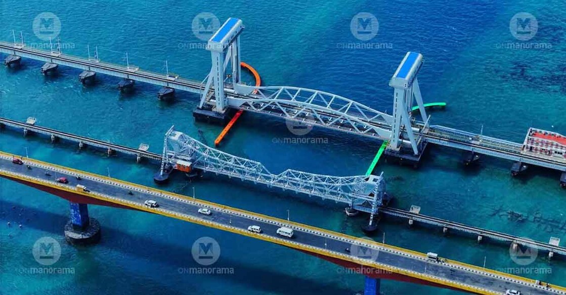The decision to extend the Amrita Express to Rameswaram was made following the opening of the new Pamban Bridge. Photo: Manorama