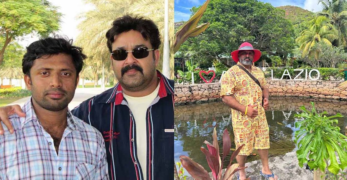 Salam Amas with Mohanlal. Photo: Salam Amas