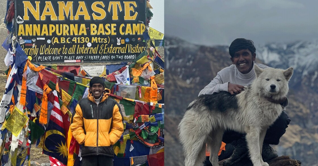 Abin Babu during his trip. Photo: Instagram/@solo.tramper