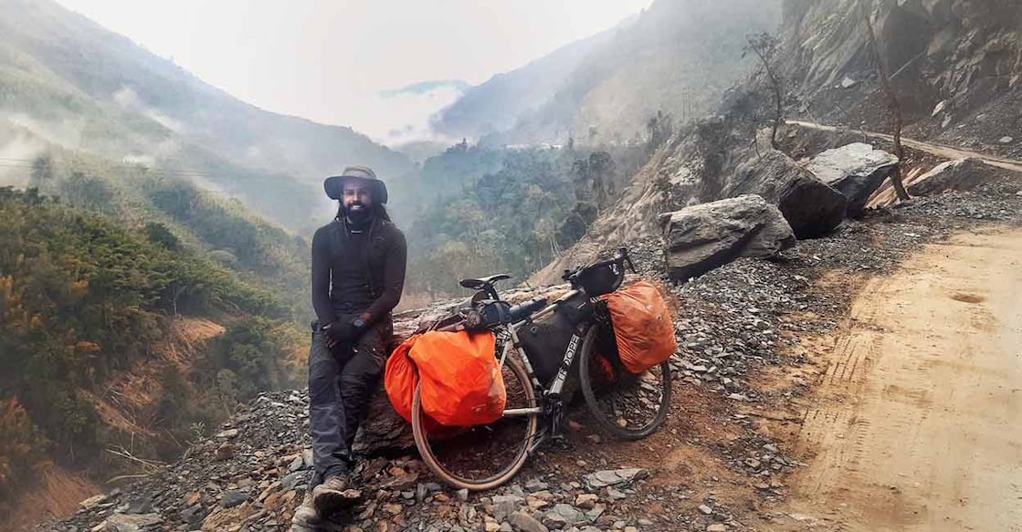 Navin Paul during his 'India on Cycle' journey. Photo: Navin Paul