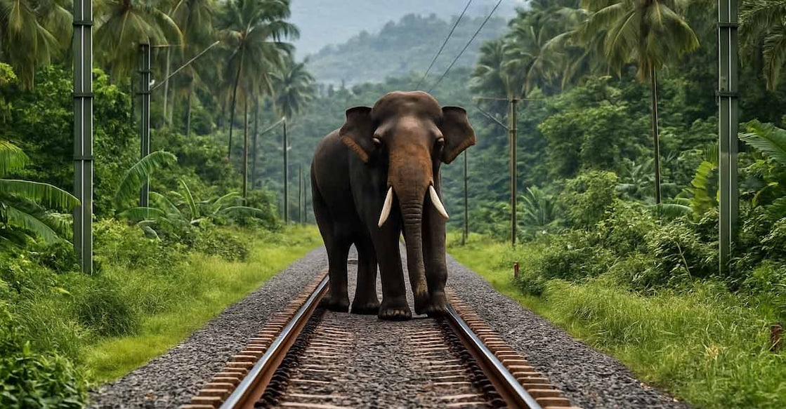 When the elephant is within 15 kilometres of the equipment, information would be relayed to the nearest railway station via a fibre-optic cable. Photo: AI Generated image
