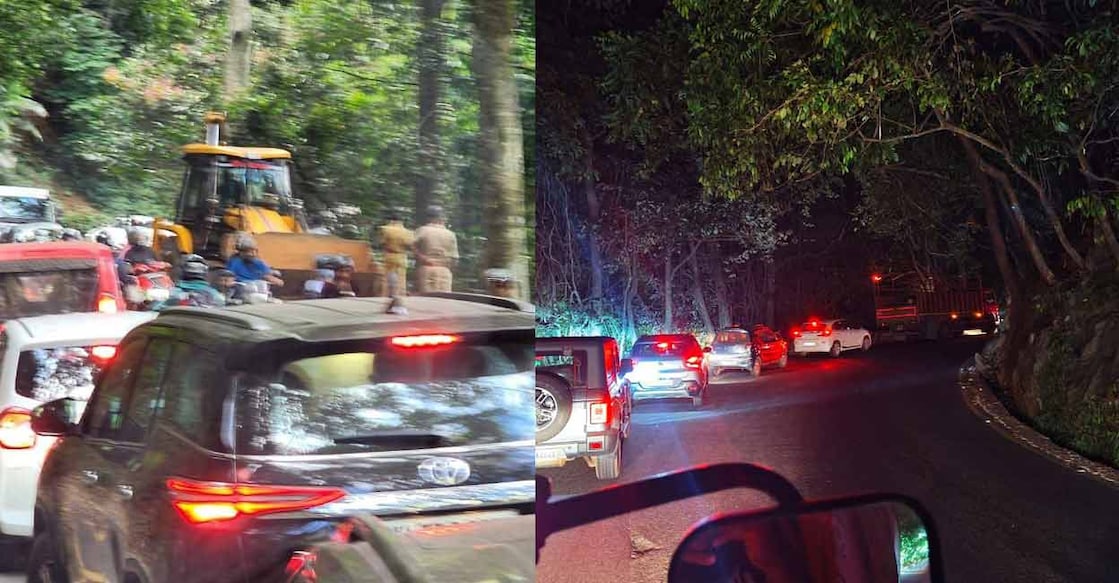 Thamarassery Ghat Road on Wednesday (Dec 18) morning and evening. Photo: Special Arrangement