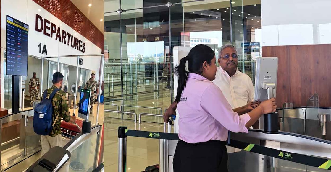Passengers use the DigiYatra facility at  Cochin International Airport. Photo: Special arrangement