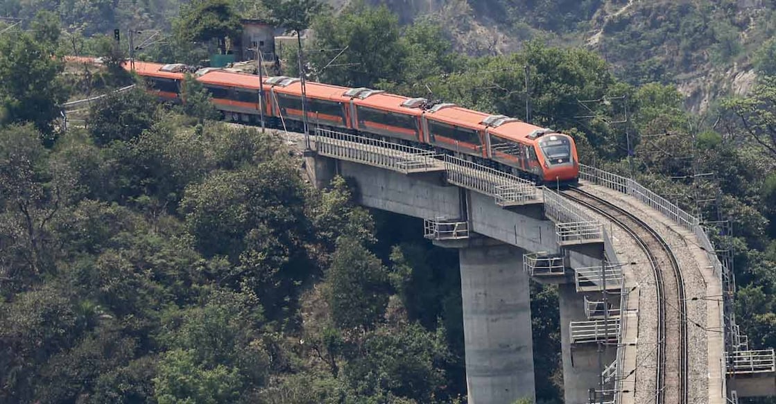 Jammu-Srinagar Vande Bharat Express. Photo: PTI