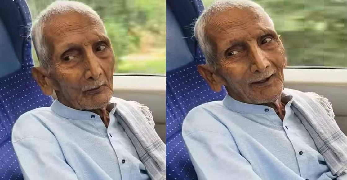 A glimpse from the video of the elderly man's travel. Photo: Instagram/@bhukkhad_musafir