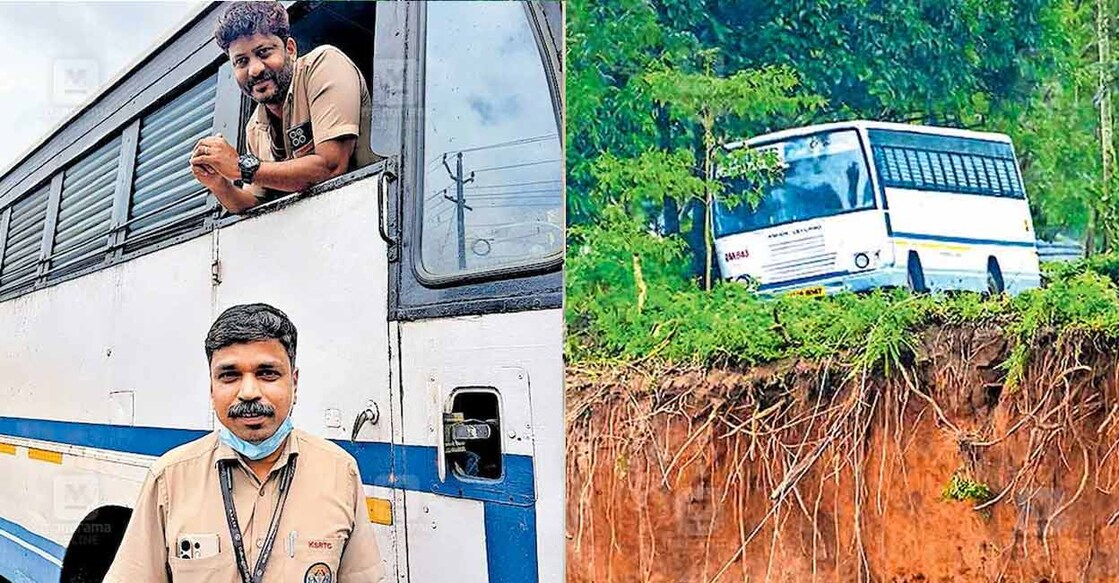 The Kalpetta-Chooralmala bus, after the landslide in Kalladi on Tuesday (July 7), was parked in Chooralmala after the 2024 landslide. Photo: Manorama