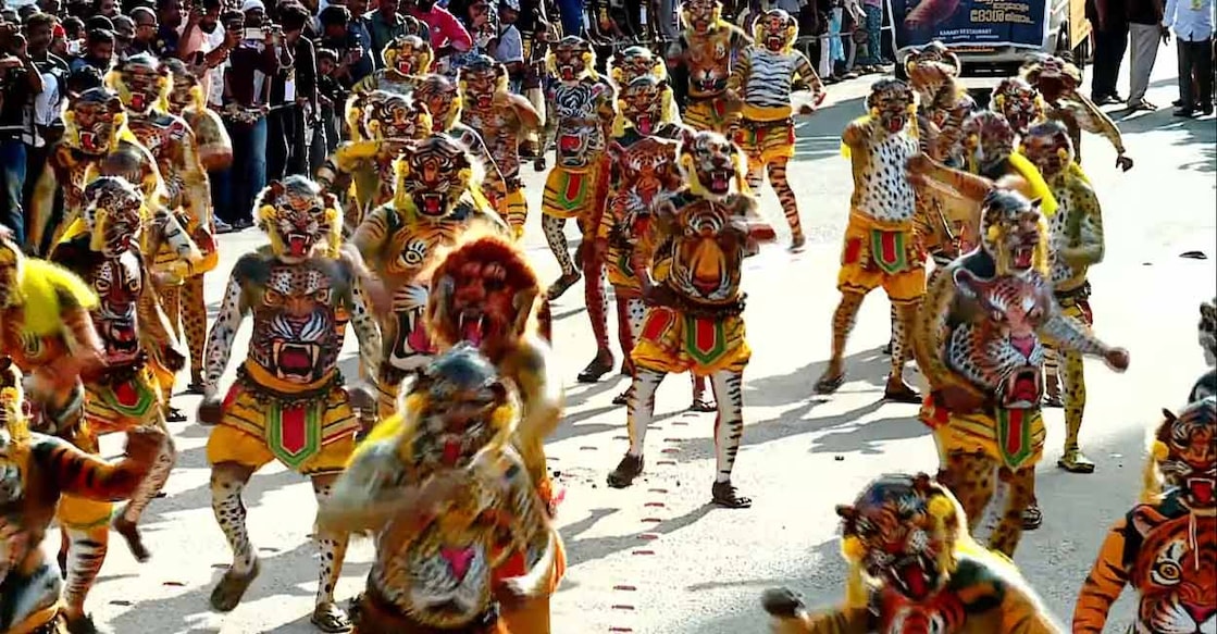 Pulikali performers in Thrissur. Photo: Special arrangement
