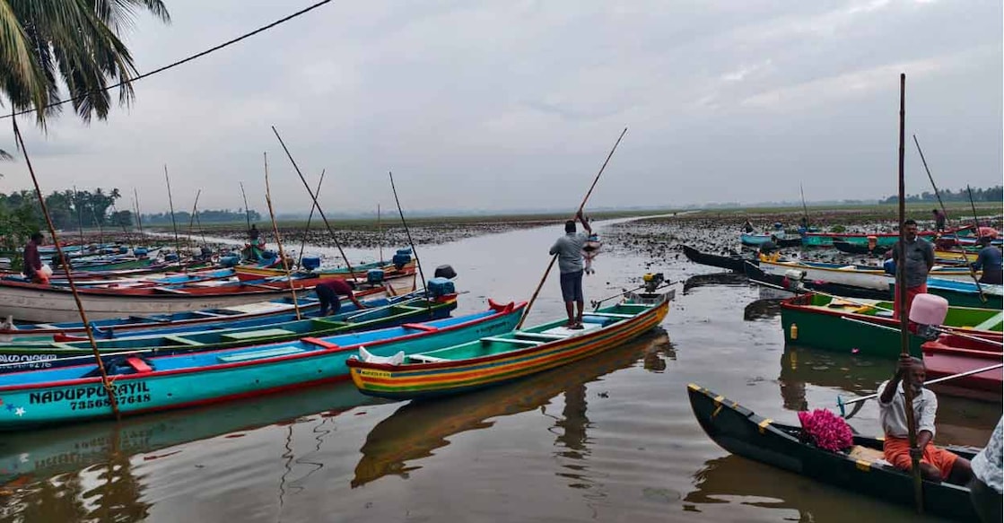 Around 95 boatmen from Malarikkal have expressed their willingness to help with flood relief operations. Photo: Sangeetha Sidhardhan