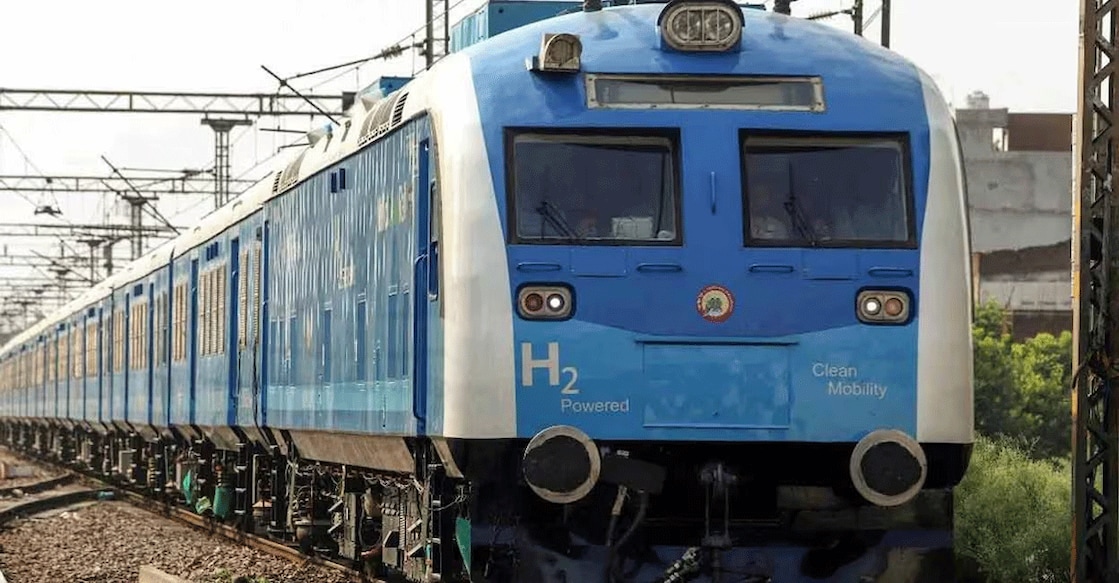 India's current hydrogen train has 10 coaches and can carry around 2,600 passengers. Photo: Special Arrangement
