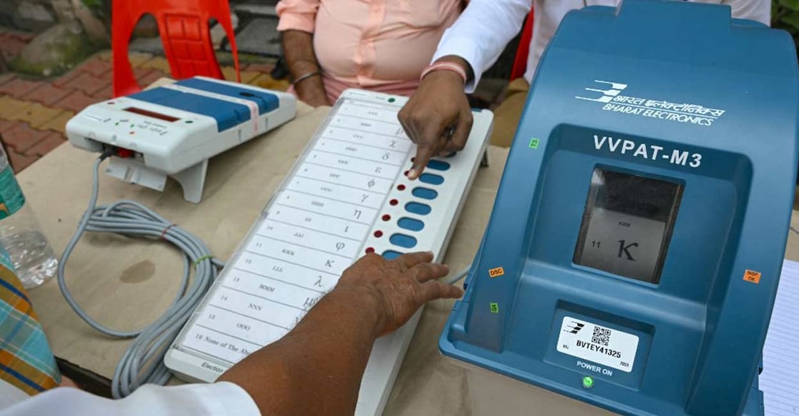 VVPAT is an independent system attached with the EVMs that allows the voters to verify that their votes are cast as intended. Photo: AFP