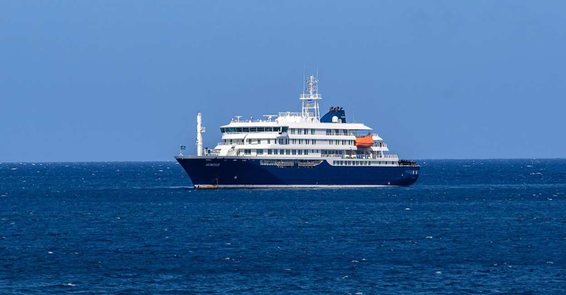 The cruise liner — operated by a Dutch company — is currently sitting off the coast of Cabo Verde in West Africa. Photo: AFP