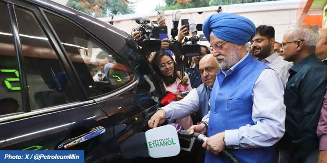 E85 fuel will initially be available at select petrol pumps and can be used only in vehicles with flex-fuel engines. Photo: X / @PetroleumMin
