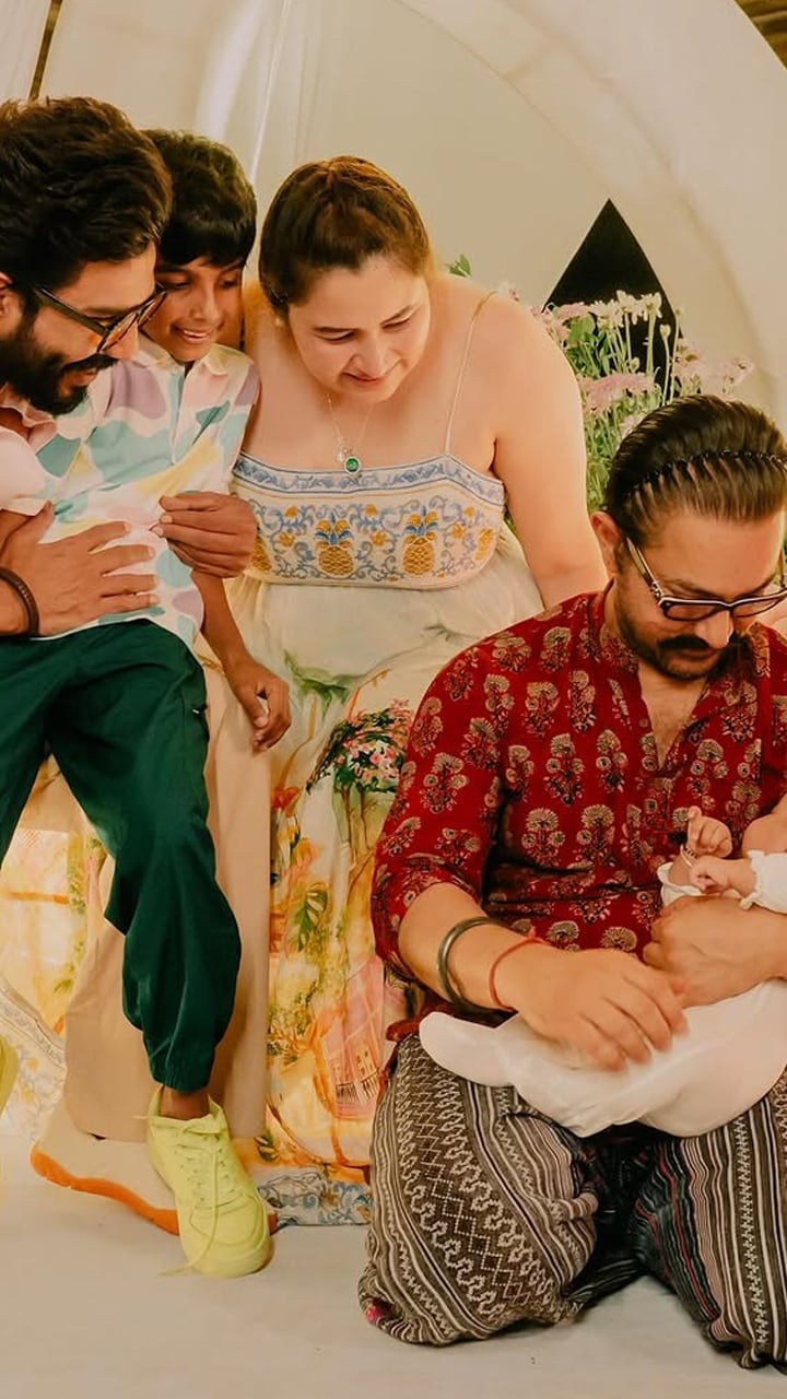 The couple shared heartwarming photos with Aamir, their daughter Mira, and Vishnu’s son Aryan.