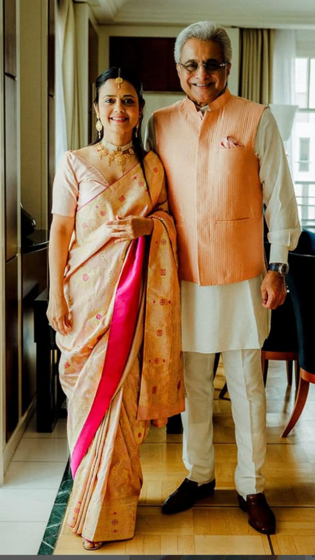 Mahua Moitra wore a custom 'Parigul' sari by Raw Mango.