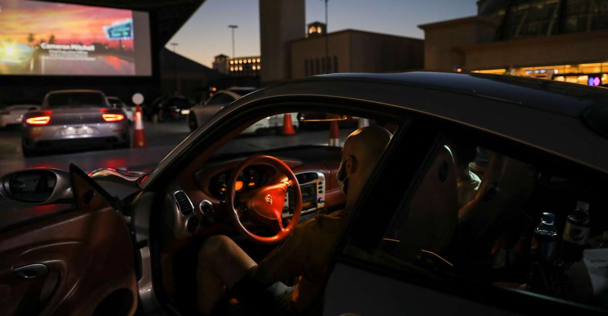 Porsches, popcorn and social distancing at Dubai drive-in cinema Porsches, popcorn and social distancing at Dubai drive-in cinema