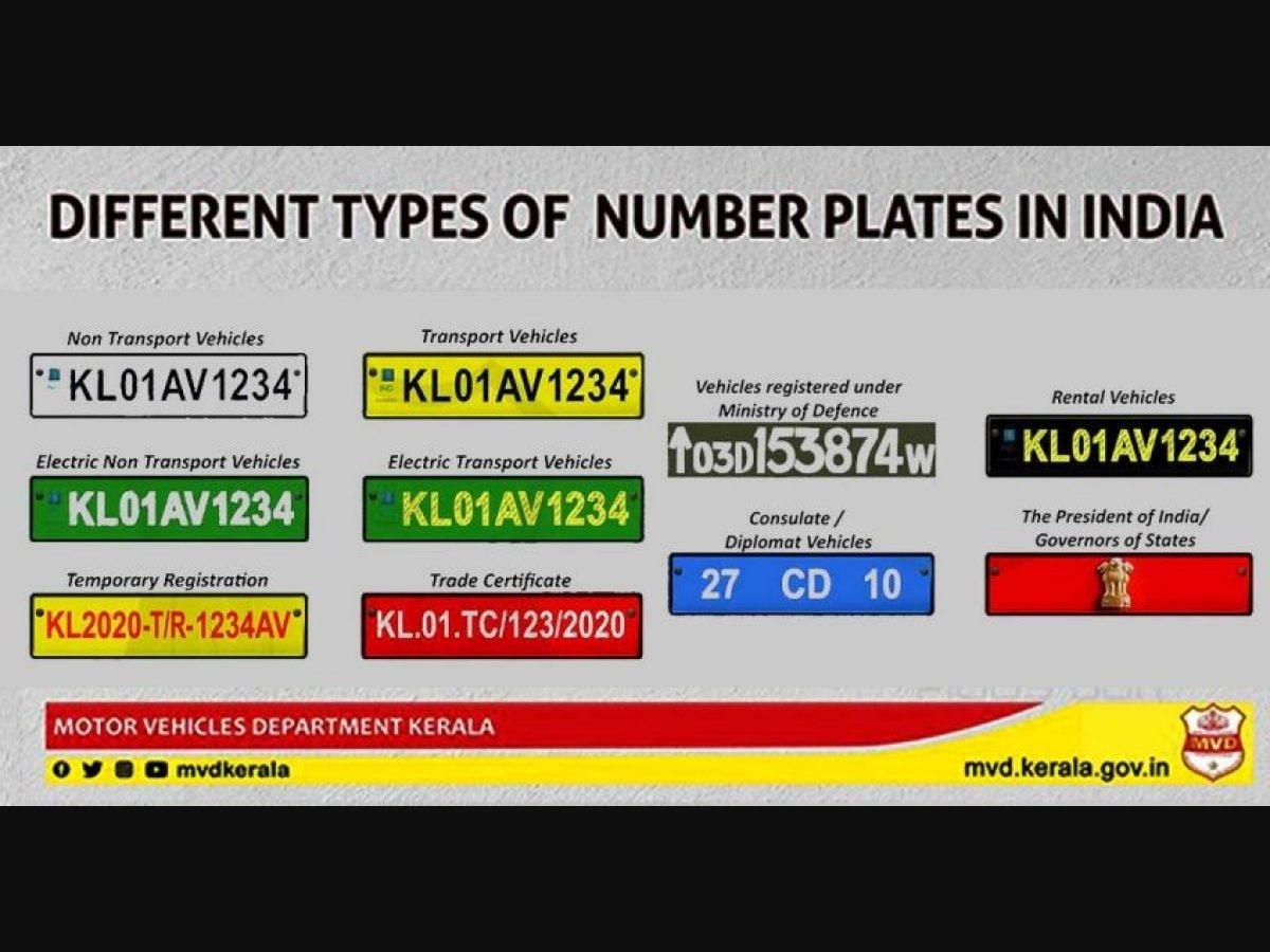 Why Do Vehicles Have Number Plates With Different Colours Fast Track Auto News Manorama