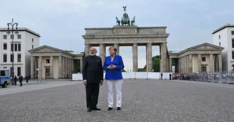 Narendra Modi and Angela Merkel 
