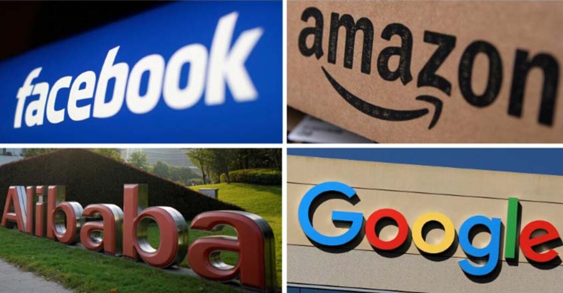 FILE PHOTO: Facebook, Amazon, Alibaba and Google logos are seen in this combination photo from Reuters files. REUTERS/Files