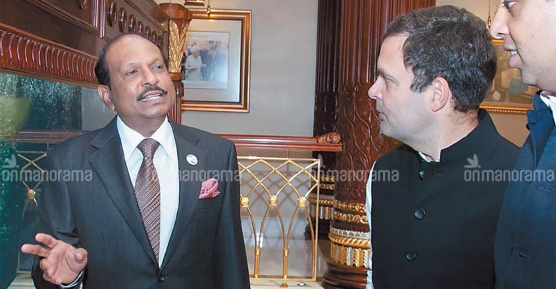 Yusuff Ali with Congress president Rahul Gandhi