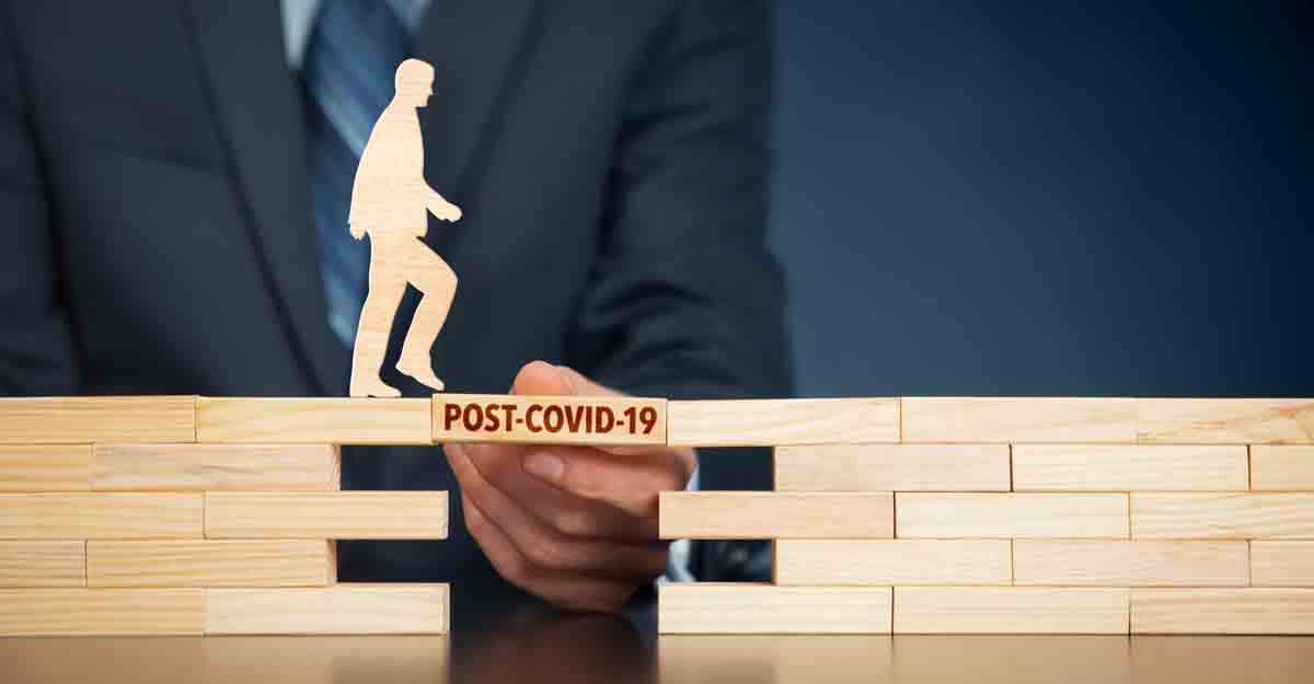 Post-covid-19 era concept. New phase and opportunity for humankind and individual persons after end of covid-19 pandemic.