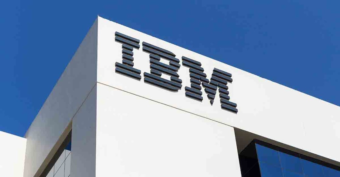 DUBAI, UAE - DECEMBER 1, 2017: Sign of IBM on the office building . IBM is an American multinational technology and cumulating corporation headquartered in New York.