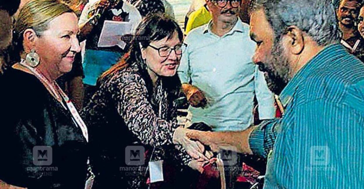 Education Minister V Sivankutty welcoming the Finnish team | Photo: Manorama