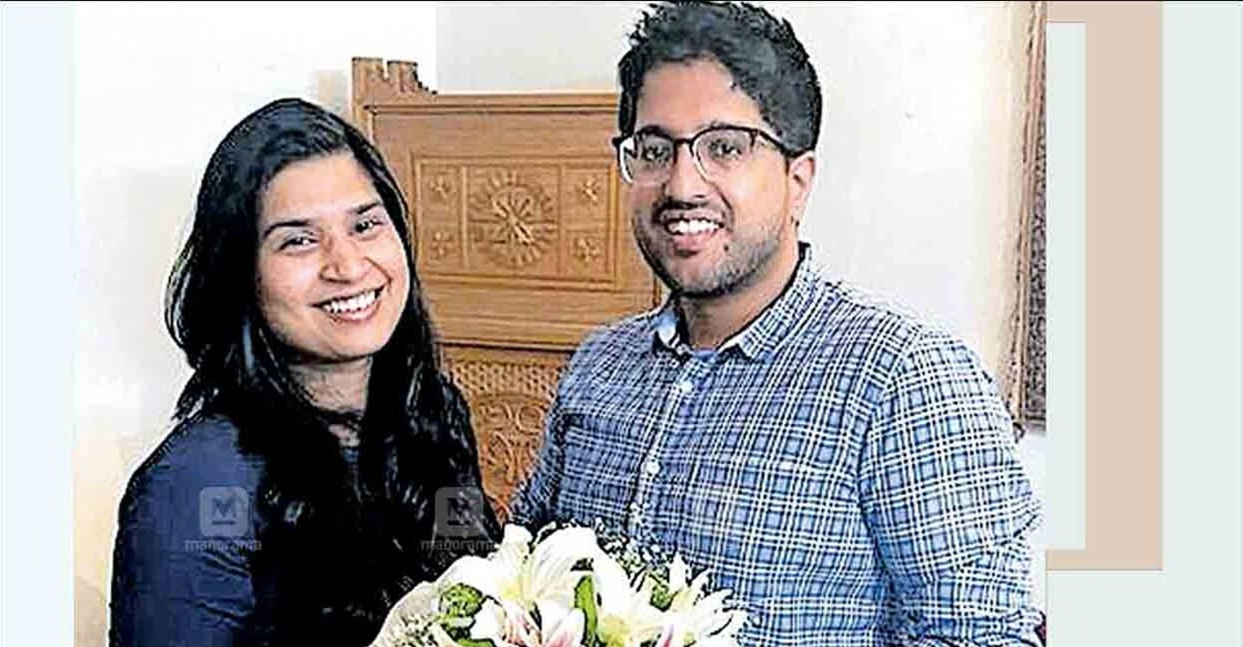 Sam with his wife, Maria Mathew