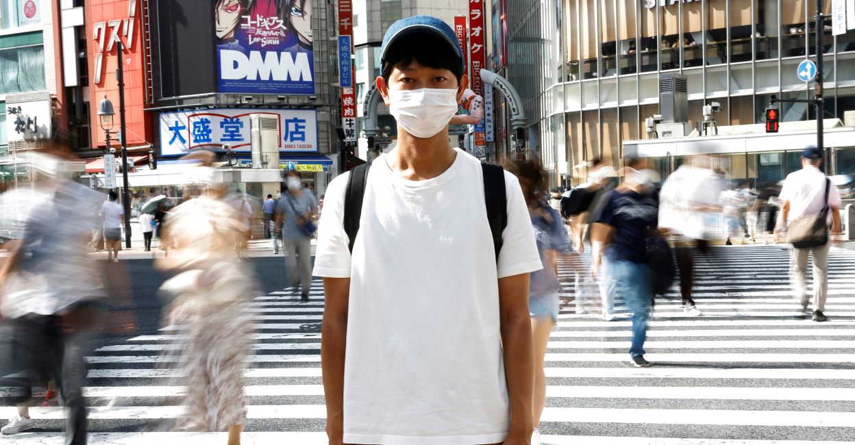 Shoji Morimoto poses at Shibuya crossing in Tokyo, Japan August 31, 2022. PHOTO: Reuters/Kim Kyung-Hoon