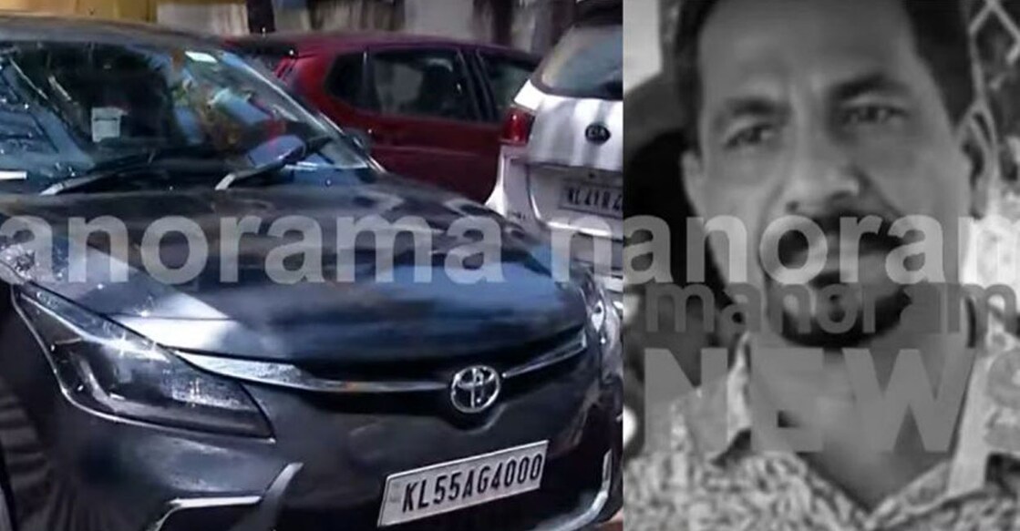 Nassar (right) and his car which was taken under custody (left). Photo: Manorama 