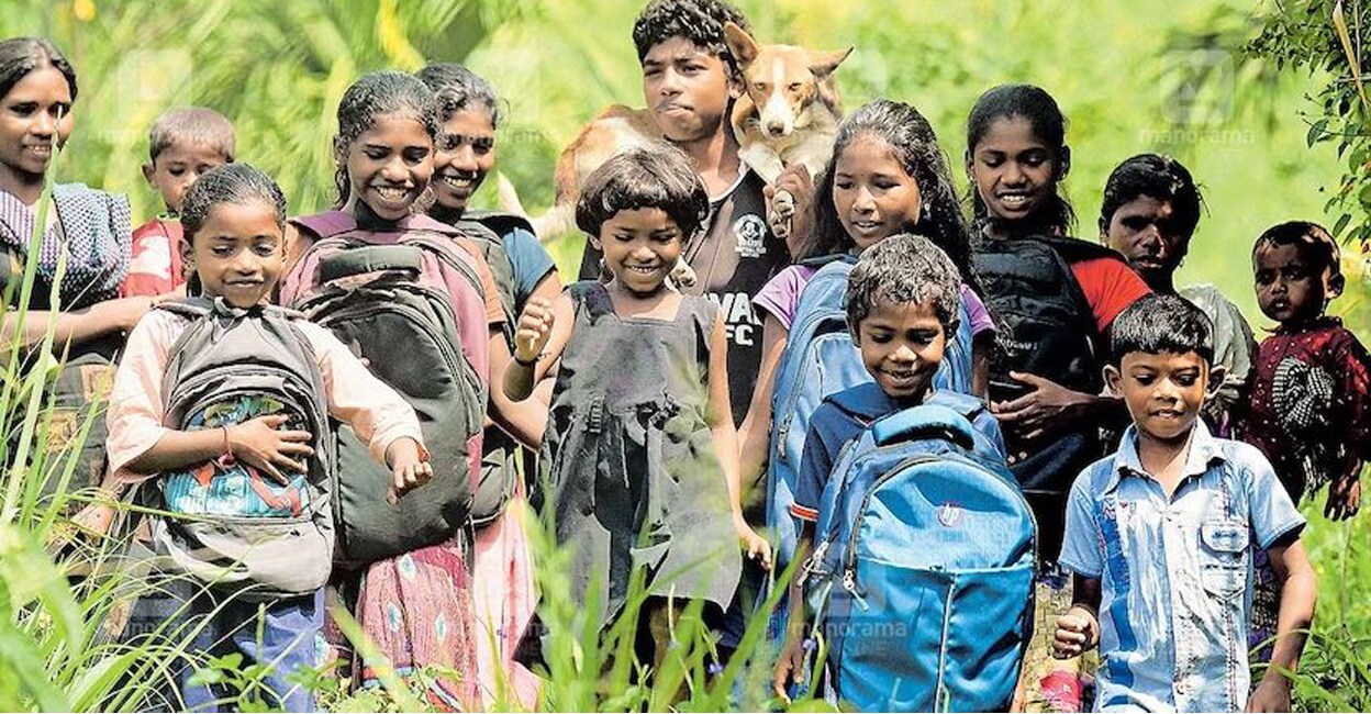 Students on their way to Chindakki Prematric Hostel in Attappadi. Photo: Manorama/ Giby Sam