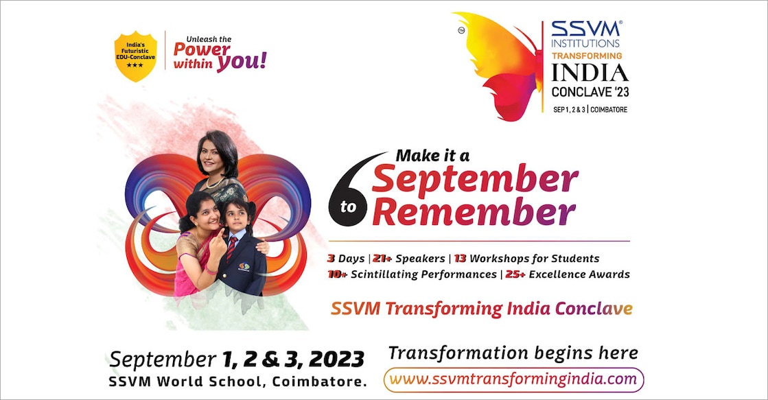 001 The three day thought provoking conclave will take place at SSVM World School, Coimbatore.