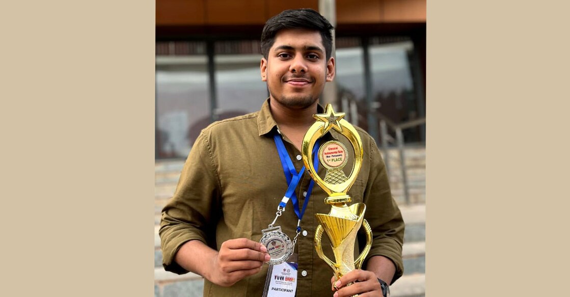 Gautham Narayan won first place in the Inter-University South zone competition for Classical instruments (Non-percussion). Image: special arrangement