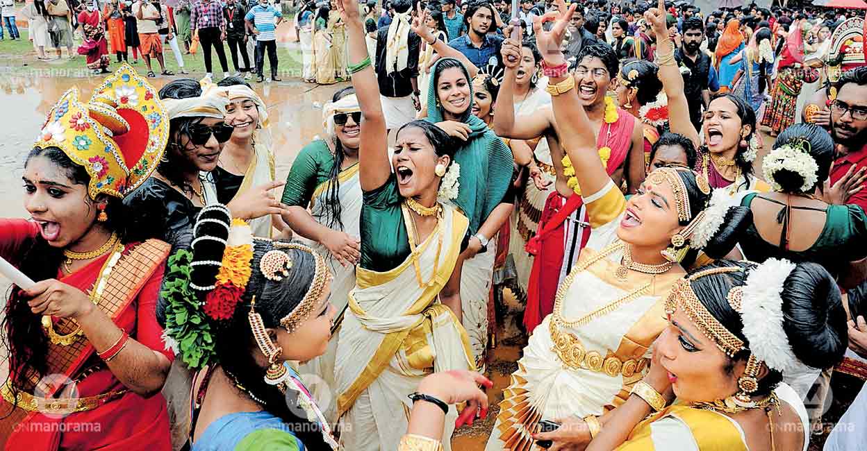 Kottayam to host MG University youth festival from Feb 26 Students during procession before the inauguration of the MG University youth festival at Kochi in 2023. File Photo: Manorama
