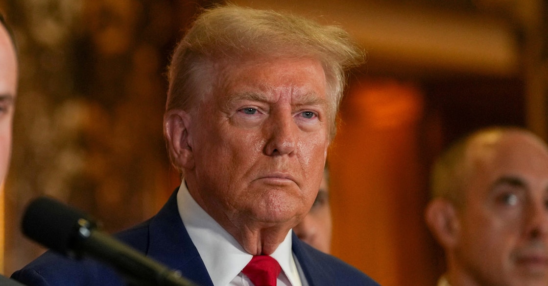 Donald Trump looks on during a press conference at Trump Tower in New York City, US, September 6, 2024. File Photo: REUTERS/David Dee Delgado