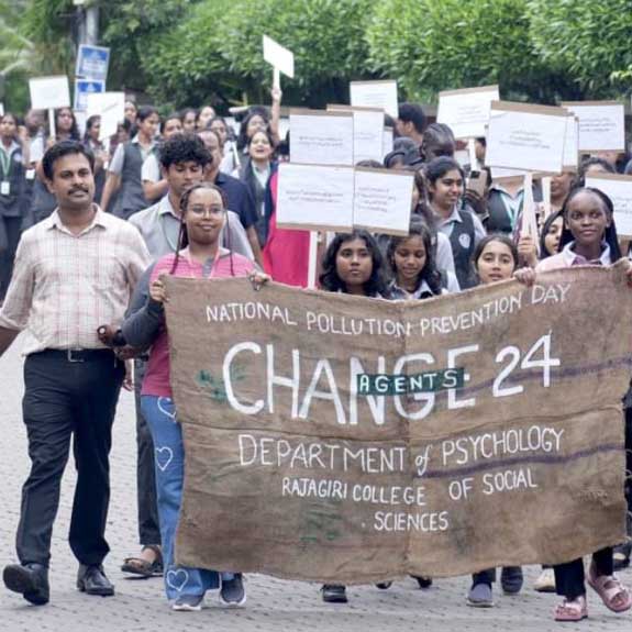 Rev. Fr. Dr. Saju M.D., CMI, Principal of Rajagiri College of Social Sciences, along with SI Babu John P., Ernakulam District Coordinator of Children and Police, Thooshan founder Vinay Balakrishnan, Dr. R. Bharathi Rajan, Dr. S. Antony Ceasar, and Dr. Anita Rajah attended the event. Photo: RCSS
