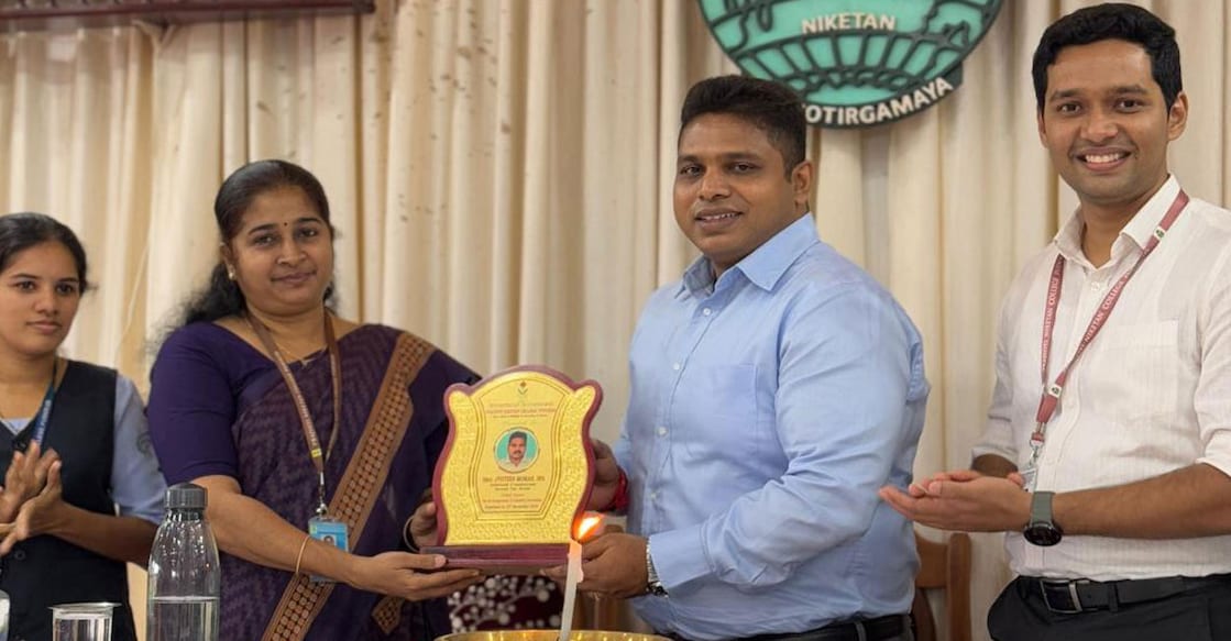 Sailing through challenges: Jyothis Mohan IRS inspires students at Prajyoti Niketan College From left to right, Swathy Hariharan, association secretary, Dr Mary Paul Chakkachamparambil, Vice Principal, Jyothis Mohan, IRS, Dr Alan Lukose, HoD. Photo: Special Arrangement