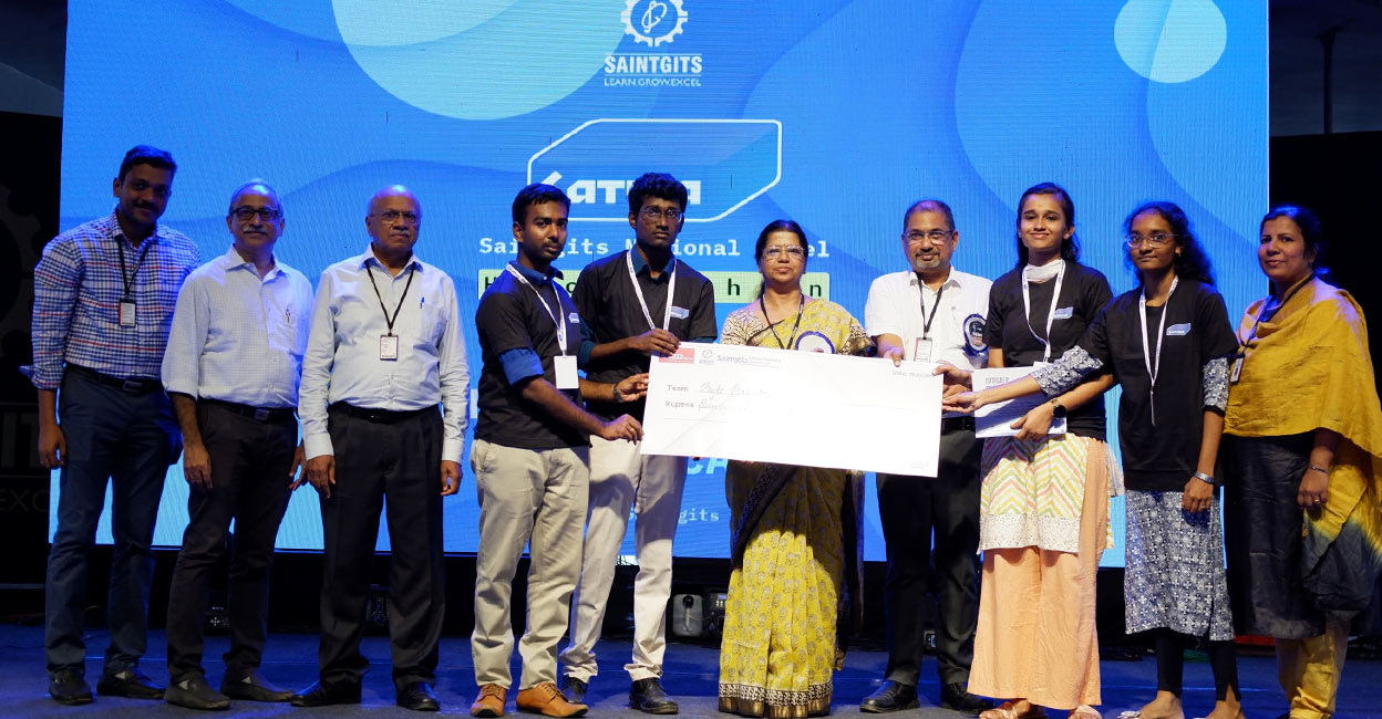 Winners of Satwa 2024, a 36-hour national level hackathon organized by the Saintgits College of Engineering (Autonomous), Pathamuttam, Kottayam. Photo: LinkedIn/CODE@Saintgits