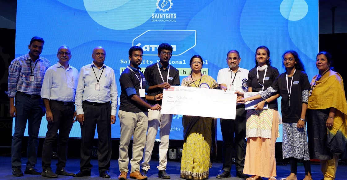 Saintgits Hosts 'Satwa 2024': A 36-hour national level hackathon Winners of Satwa 2024, a 36-hour national level hackathon organized by the Saintgits College of Engineering (Autonomous), Pathamuttam, Kottayam. Photo: LinkedIn/CODE@Saintgits